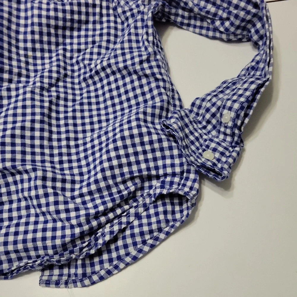 Childrens Place Est 1989 Place Boy 5/6 Button Up Shirt Blue Stripe Pocket Cotton